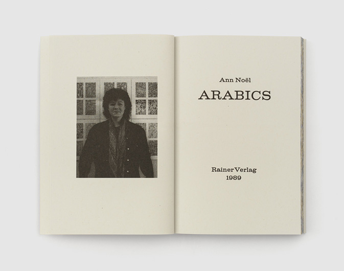 Ann Noël ARABICS, open book
